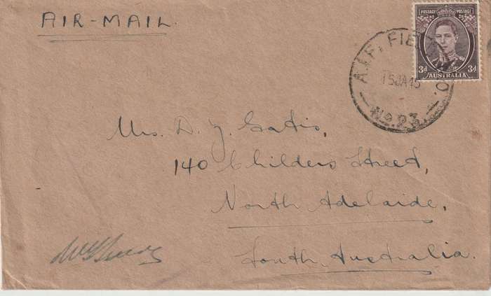 Papua New Guinea 1945 Australia 3d on airmail AIF FPO 23 cover to Adelaide  fine