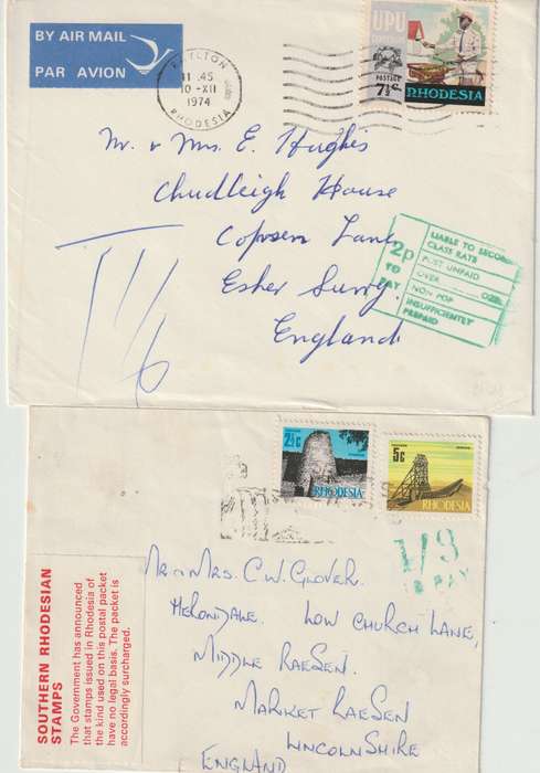 Rhodesia Covers special lot of 8 fine interesting lot