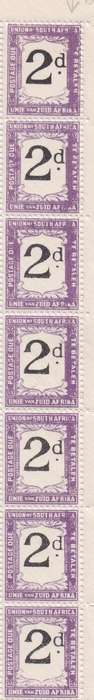 South Africa Postage Due 1922 2d black & deep violet pane of 60 with major over inking thro margins