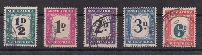 South Africa Postage Due 1948/9 set of 5 fine used