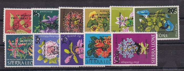 Sierra Leone 1965 Churchill overprinted set of 11 very fine unmounted mint