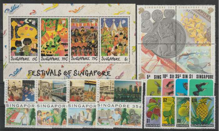 Singapore lot of 6 sets fine unmounted mint