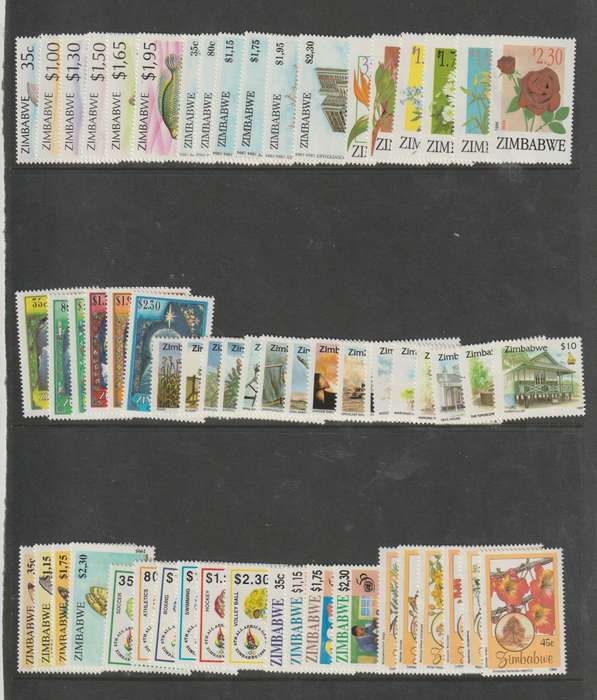 Zimbabwe 1980-1996 Collection virtually complete basic sets