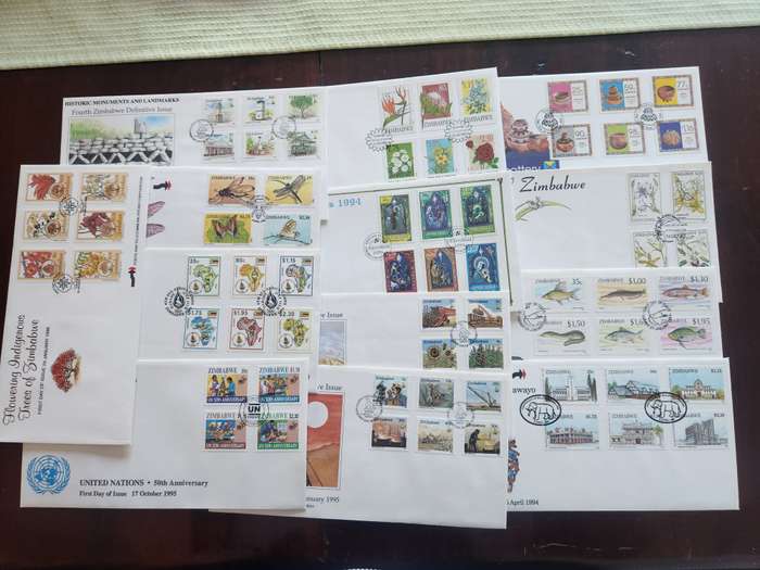 Zimbabwe First Day Cover collection including some Rhodesia's