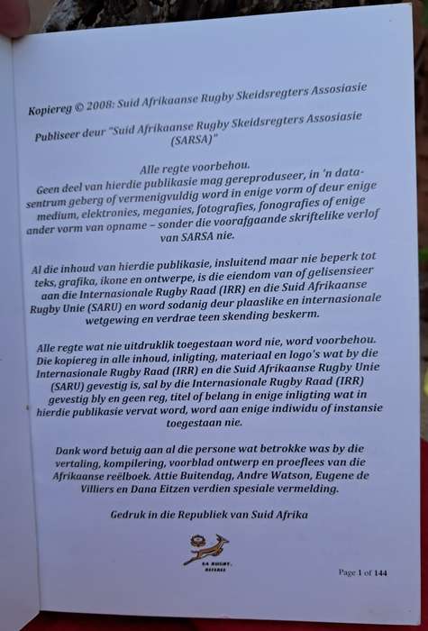 SARSA Reel Boek 2010/11