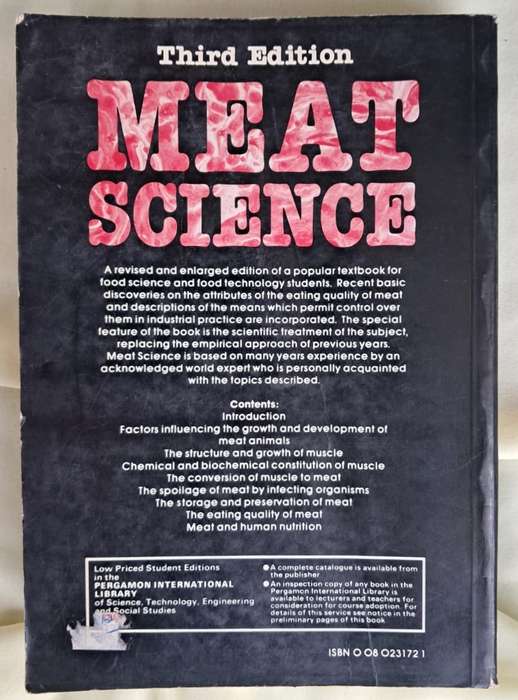 Meat Science Third Edition (1979)