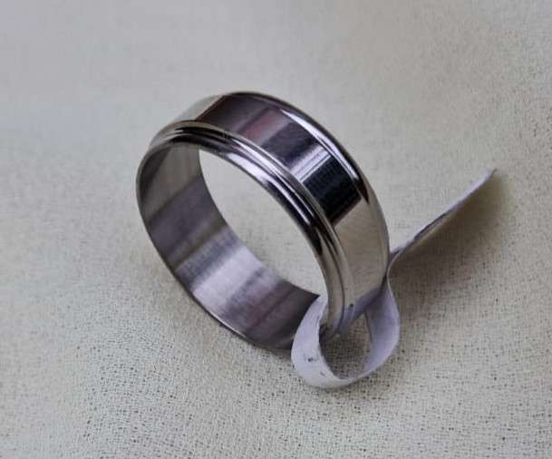 Silver Stainless Steel Ring Size 18