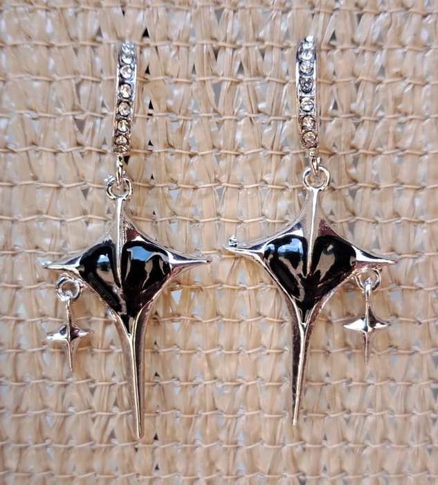Cross and Heart Dangle Earrings