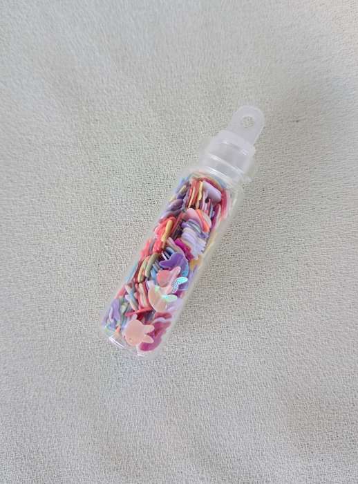 Nail Art Glitter Vials - Rainbow Bunny Heads