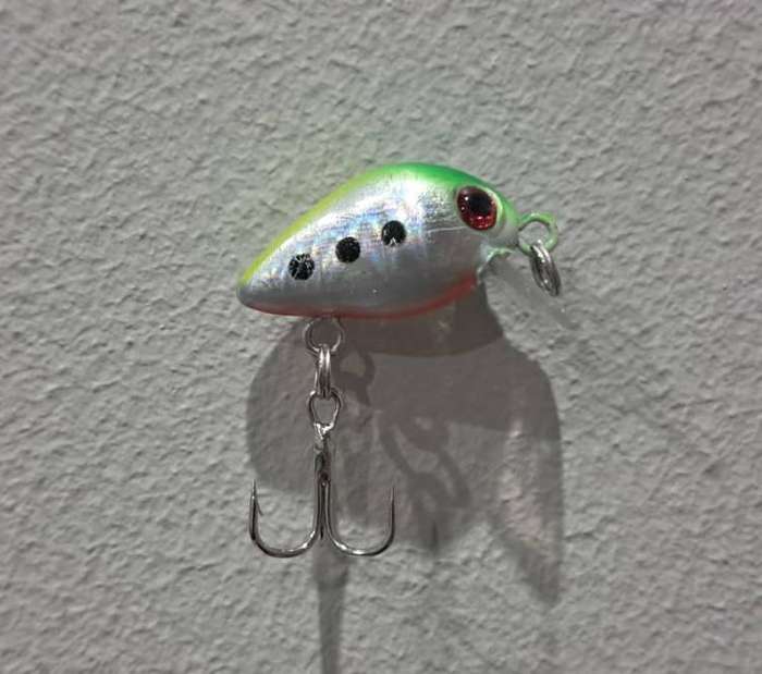 Hard Plastic Fishing Lure Rattle Mini Crankbait Spotted Multicolour Silver/Lime/Yellow/Orange 1.9g