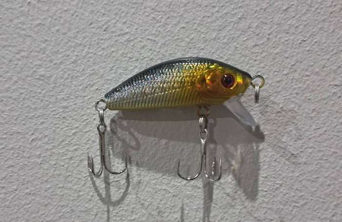 Hard Plastic Fishing Lure Rattle Minnow Wobbler Crankbait Black-back Silver-Gold Fade 3.9g