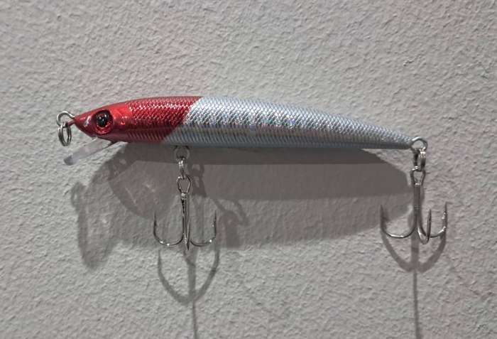 Hard Plastic Fishing Lure Rattle Jerkbait Red/Silver Solid 6g