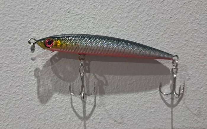 Hard Plastic Fishing Lure Rattle Jerkbait Black/Silver/Orange Horisontal Fade 6g