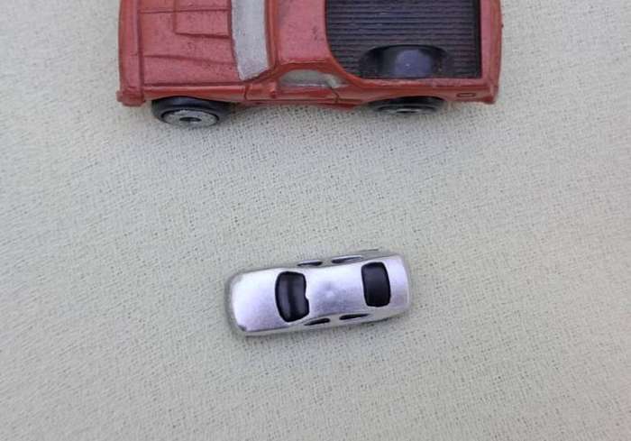 Miniature Scale Plastic Car - Silver 1:300