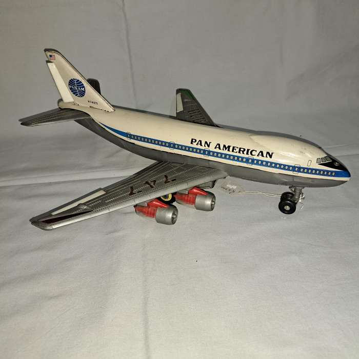 Tin Tinplate Boeing 707 Panam Jet Passenger Plane - No N74071