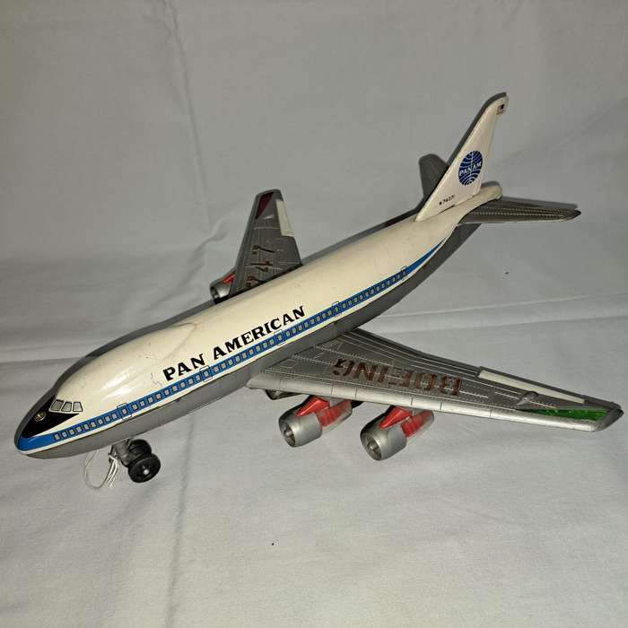 Tin Tinplate Boeing 707 Panam Jet Passenger Plane - No N74071