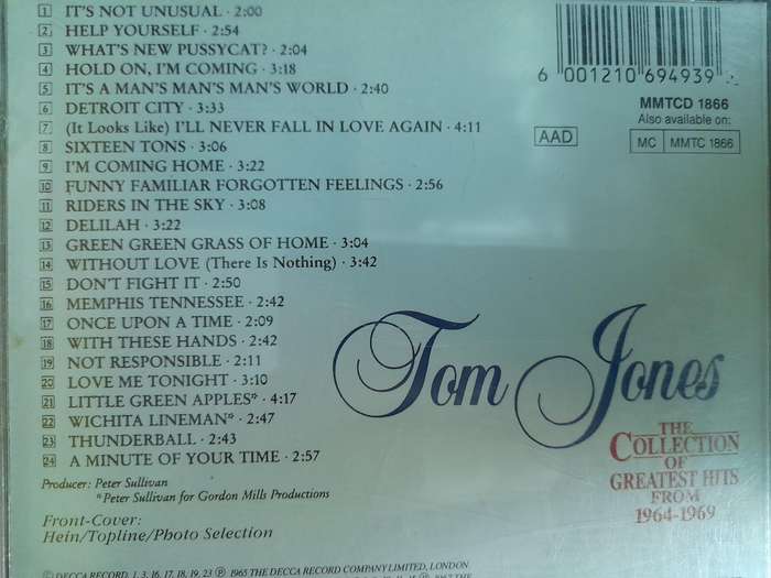 Tom Jones - The Collection of Greatest hits from 1964-1969