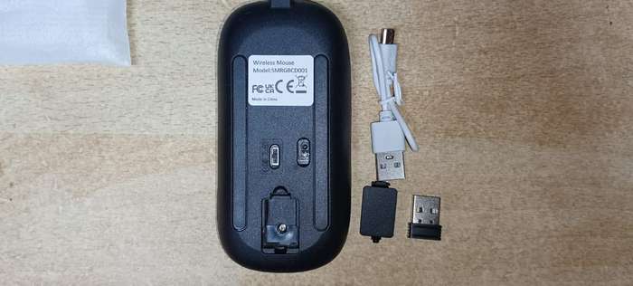 Mouse Rechargeable  2 in 1 - Wireless and Bluetooth Black