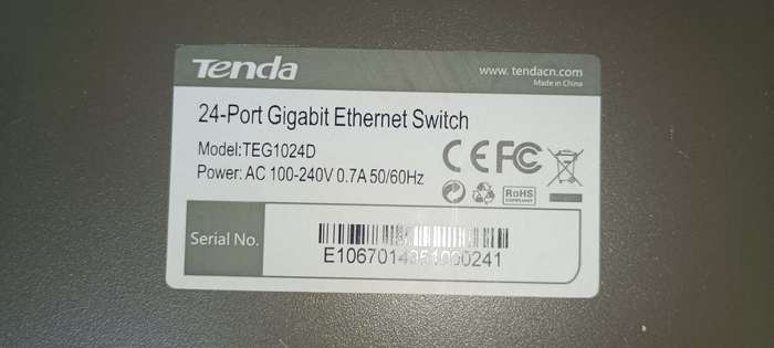 Tenda 24 Port Gigabit Ethernet Switch Model TEG1024D