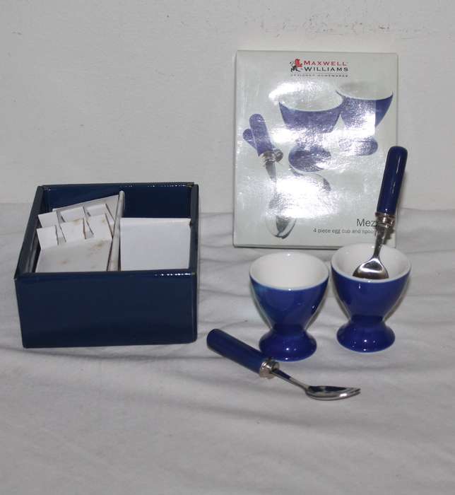 Maxwell Williams 4 Piece Egg Cup and Spoon Set