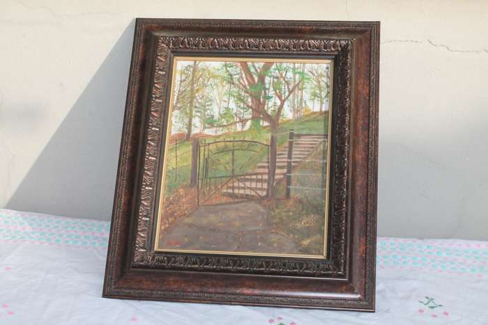 Framed Oil Garden Gate