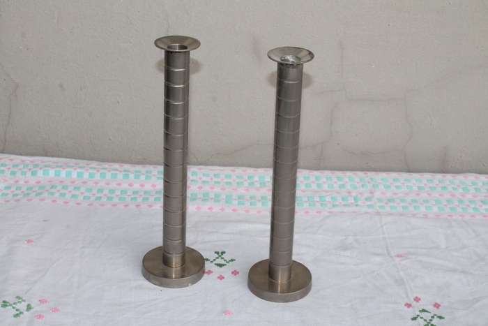 2 Plated Candle Holders