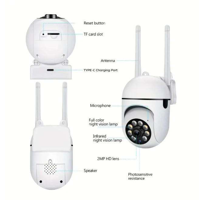 JOOAN 2-Way Audio Wireless Security Camera + 10m USB power cable