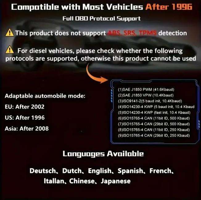 V500 OBD2 Scanner (2025 version)