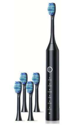 Electric Toothbrush with 4 Extra Brush Heads - 6 Cleaning Modes