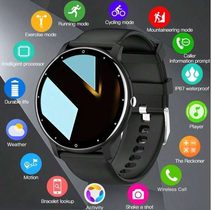 Smart Watch with Magnetic Charger -  Black