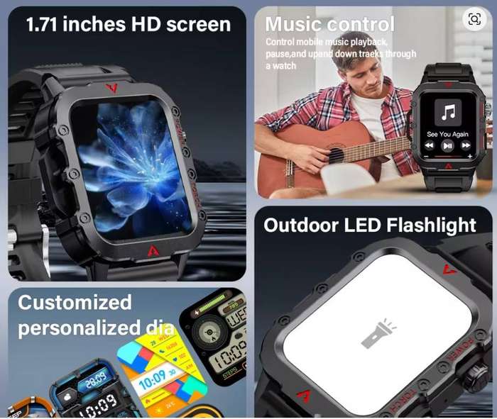 Men Sports Smart Watch 1.71 Screen