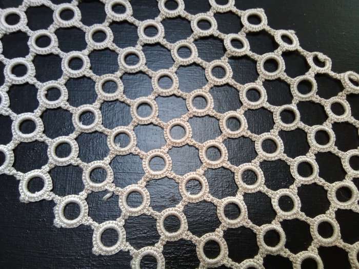 Gorgeous vintage hand crocheted (tatting) table runner
