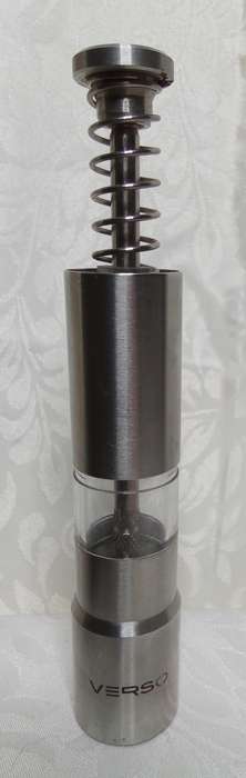 Stainless steel spring thumb press Salt or Pepper grinder