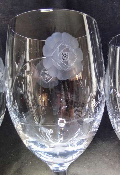 Three breathtakingly beautiful vintage cut crystal wine glasses