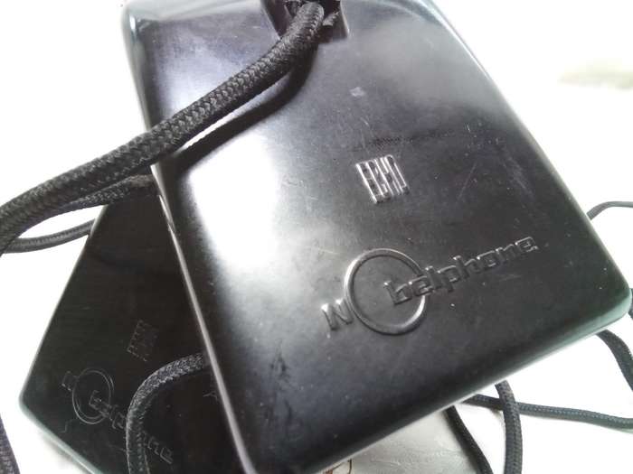Two vintage Belphone echo sound powered handsets