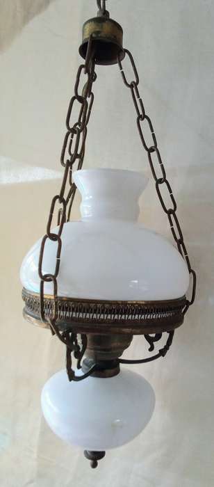 Stunning Vintage Milk glass ceiling light