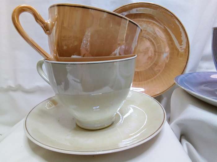 Three lovely vintage lustre ware duo's