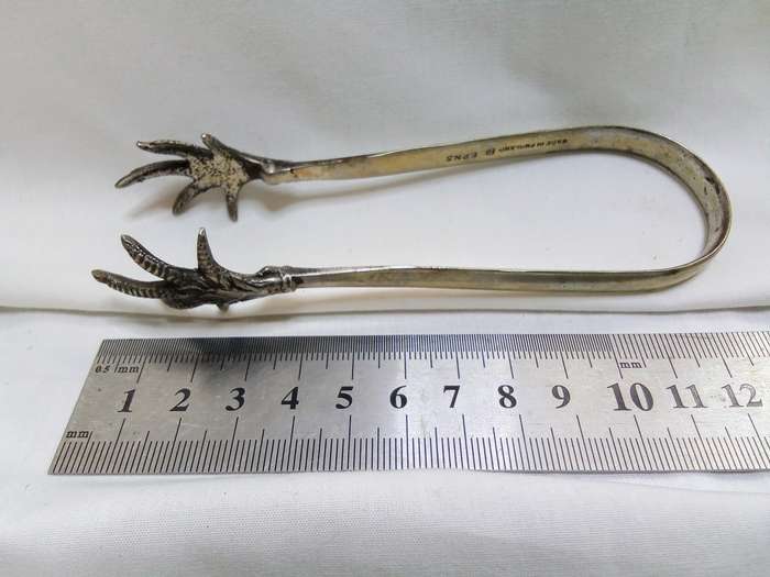 EPNS Silver plated claw tongs