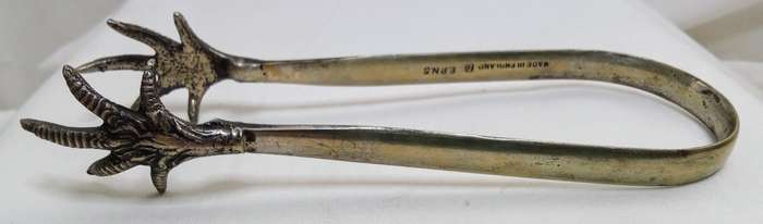 EPNS Silver plated claw tongs