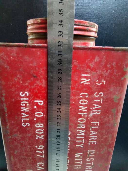 Large vintage flare distress signal tin - beautiful display item