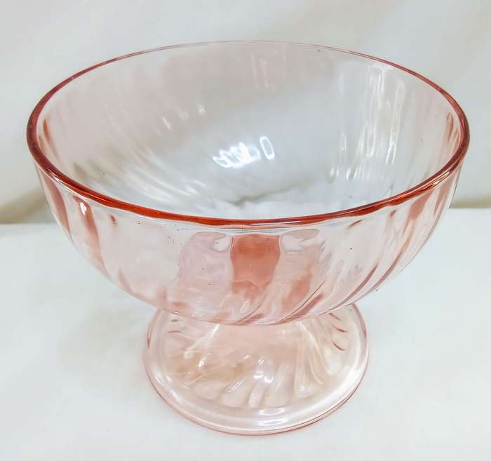 Small Dessert Bowl Rosaline Pink (Swirl Optic) by Cristal D'Arques-Durand