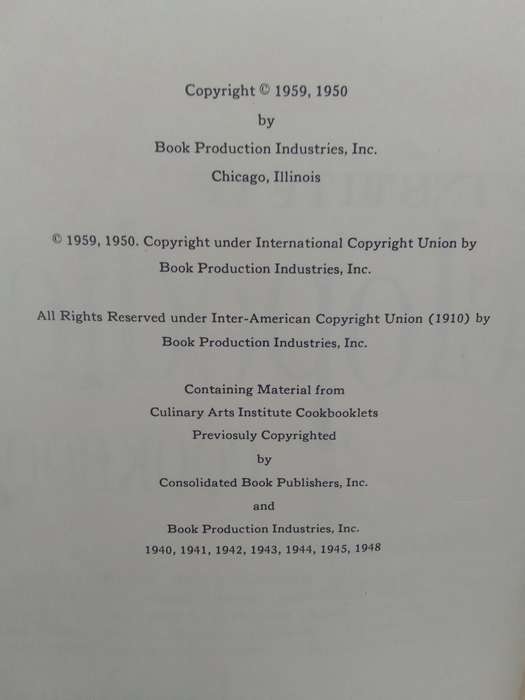 Culinary Arts Institute Encyclopedic Cookbook -- New Revised edition 1959