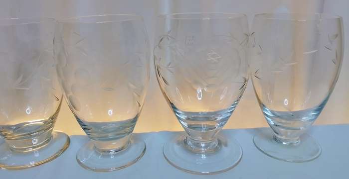 Six beautiful vintage glasses