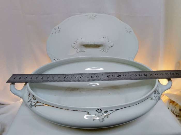 Two pretty antique Wood and Sons porcelain casseroles
