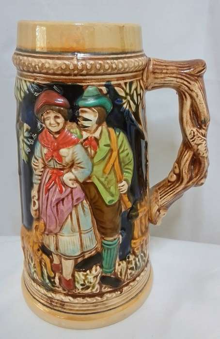 Vintage Napcoware beer mug stein - Man,woman&dog