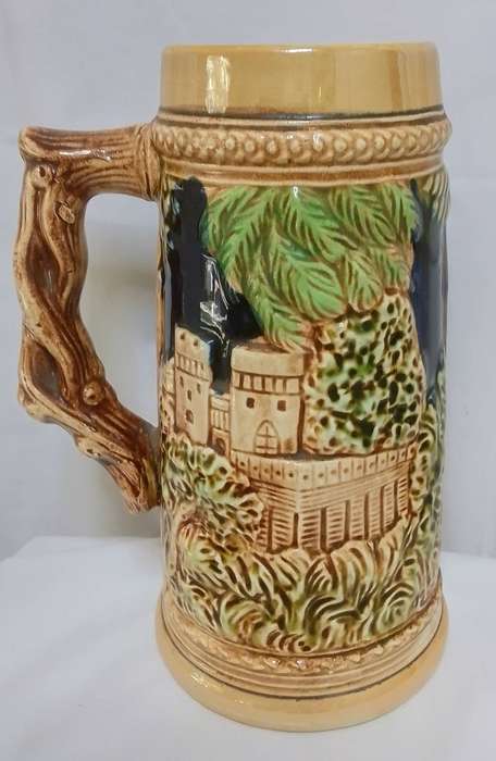Vintage Napcoware beer mug stein - Man,woman&dog