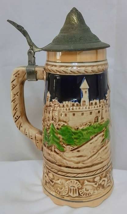 Very attractive tall vintage German beer stein -  Musical