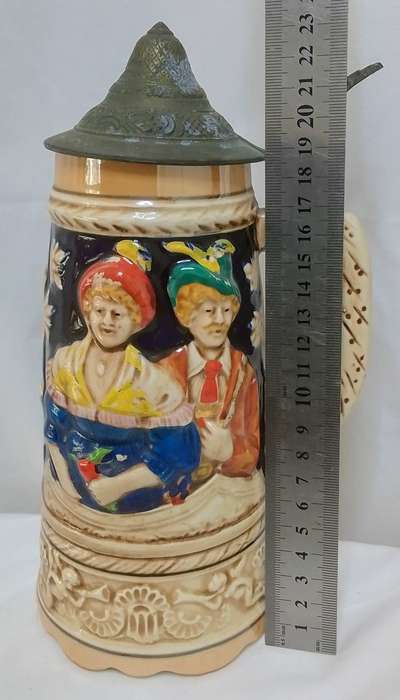 Very attractive tall vintage German beer stein -  Musical