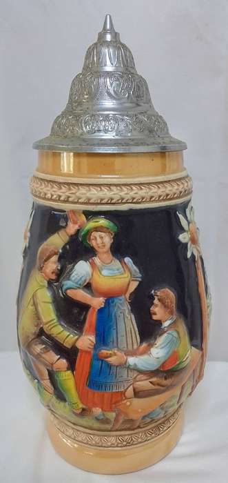 Charming vintage German beer stein - handpainted