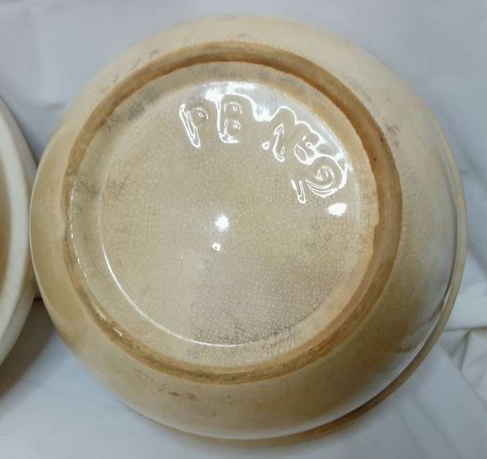 Three charming antique pudding bowls